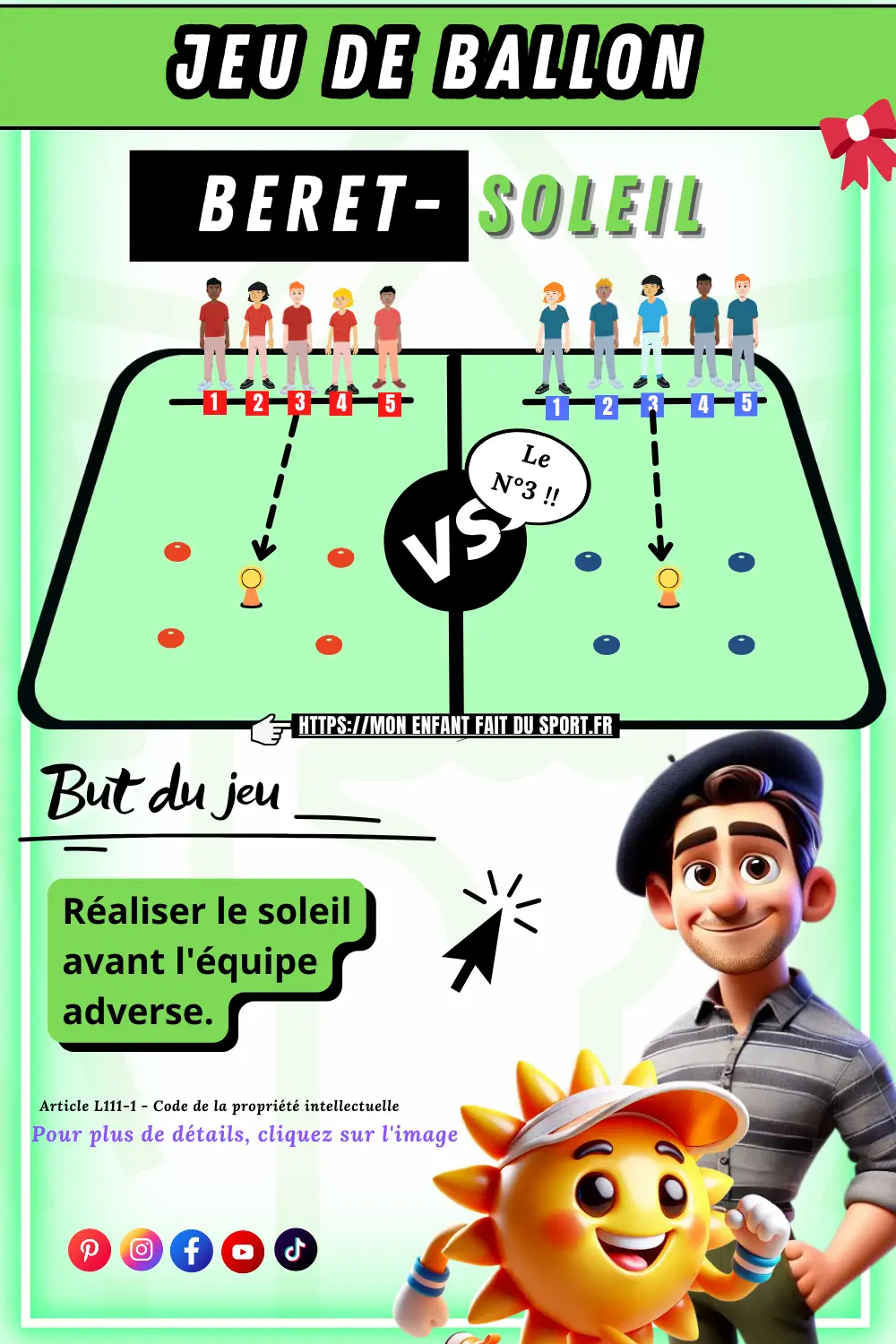 Règle du jeu du Béret soleil - jeu de ballon sportif