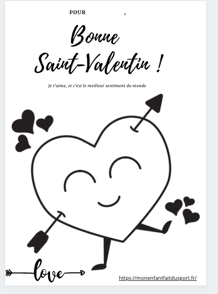 100 Coloriages Faciles Saint Valentin Mon Enfant Fait Du Sport