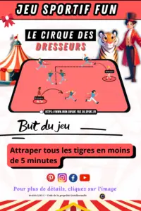 Le jeu sportif "Le cirque des dresseurs" est un jeu sportif fun. Le but du jeu est d'attraper tous les tigres en moins de 5 minutes.